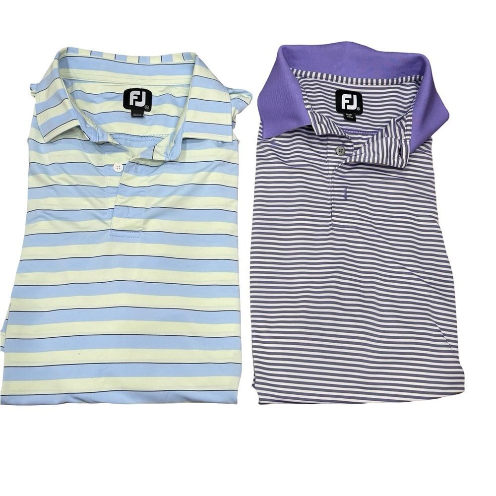 ⛳️ FootJoy Striped Golf Polo‎ Shirts – Lot of 2 – Size XL